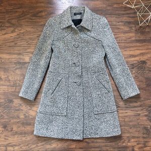 Ideology • tweed coat wool salt pepper black white flecked button front